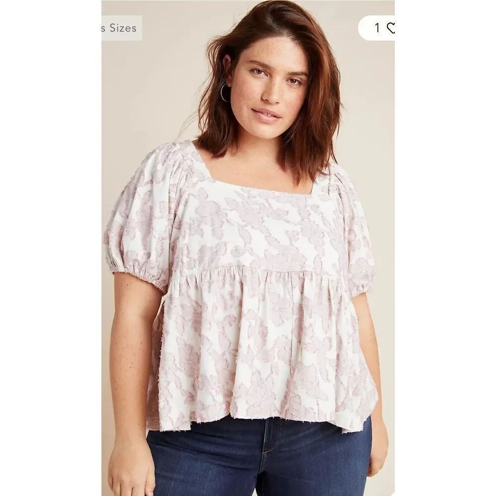 Maeve Batia Textured Babydoll Top